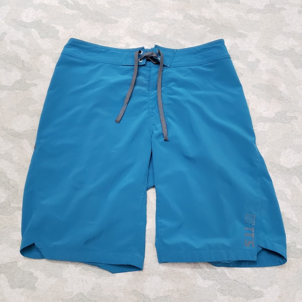 5.11 Tactical Trunk Shorts Mens 31‎ Blue Drawstring Rip Stop